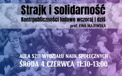 „Strajk i solidarność. Kontrpubliczności ludowe wczoraj i dziś – wykład prof. Ewy Majewskiej